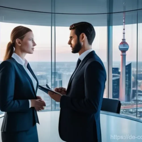 스마트 계약과 지갑 보안 - **Prompt:** A sleek, modern German office, bathed in soft, professional lighting. Professionals in b...