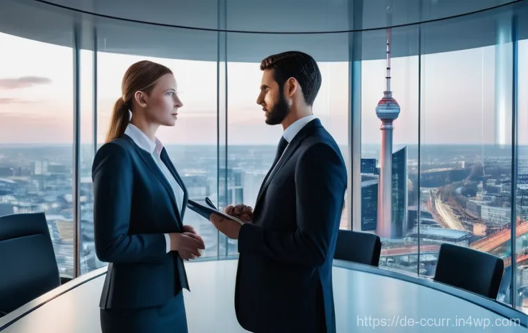 스마트 계약과 지갑 보안 - **Prompt:** A sleek, modern German office, bathed in soft, professional lighting. Professionals in b...